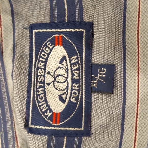 Knightsbridge blue striped western shirt XL - Picture 7 of 7